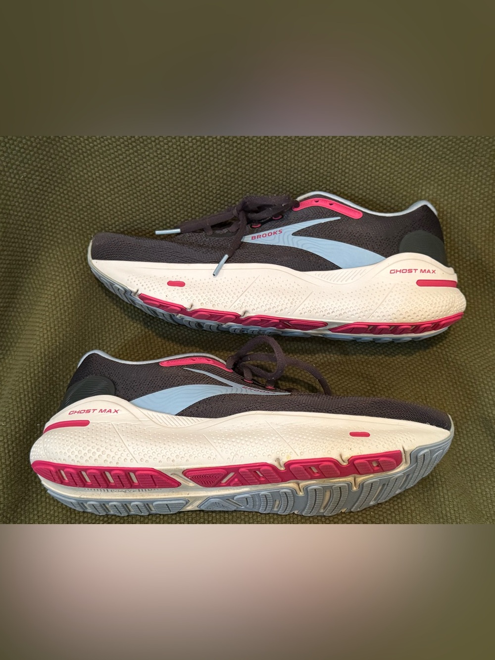 Brooks Ghost Max Running Shoes Women’s 11 Black Blue Pink Cushioned